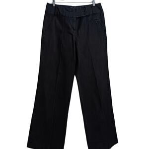 Larry Levine wide leg trousers light black sz 12 center seam leg wide waistband